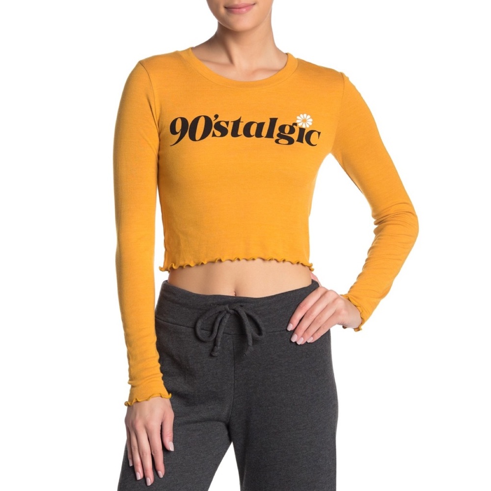 Wildfox 90’stalgic Long Sleeve Crop Top